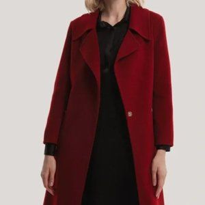 Gentle Herd Red, Notched-Collar Wool-Cashmere Coat [NWT]
